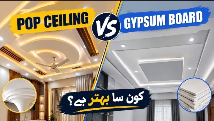 Pop ceiling vs gypsum board ceiling