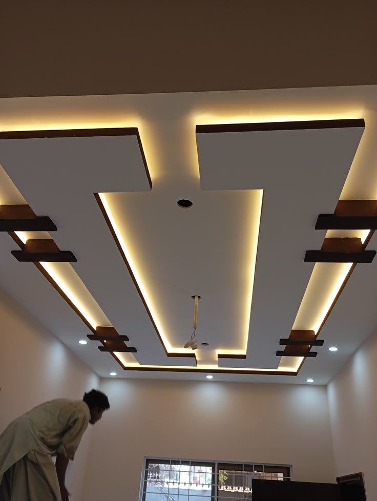 Modern Geometric Hall Ceiling Design